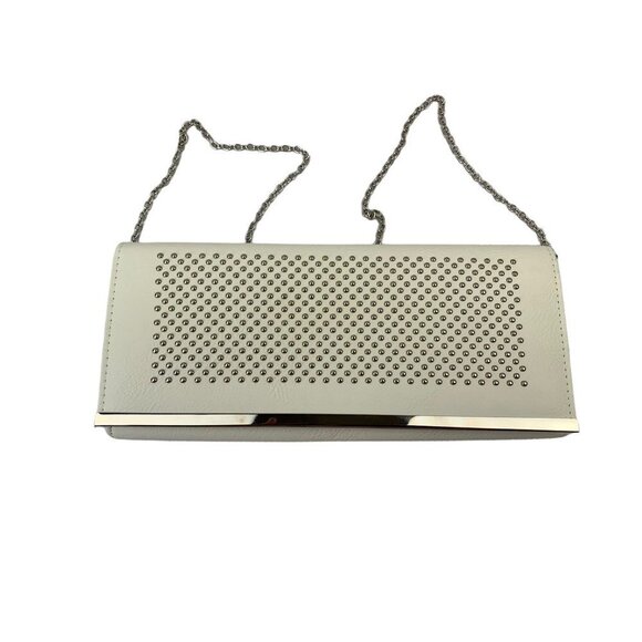 Handbags - Women's White & Silver Clutch Purse